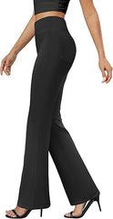 Womens Bootcut Dress Pants Business Casual Work Pants with Pockets High Waist Stretchy Trousers Pull On Office Slacks